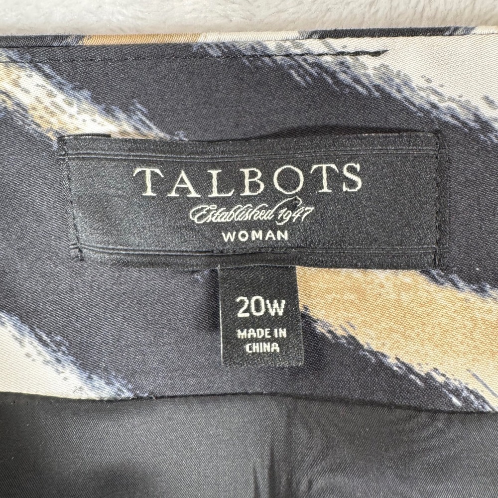 Talbots Pencil Skirt Womens 20W Black Tan Zebra Animal Print Career Mob Wife - Picture 4 of 7